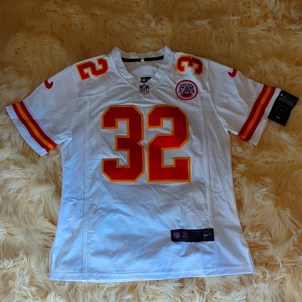 WOMENS KC CHIEFS TYRANN MATHIEU 32 JERSEY, WHITE, XS-S IRREGULAR